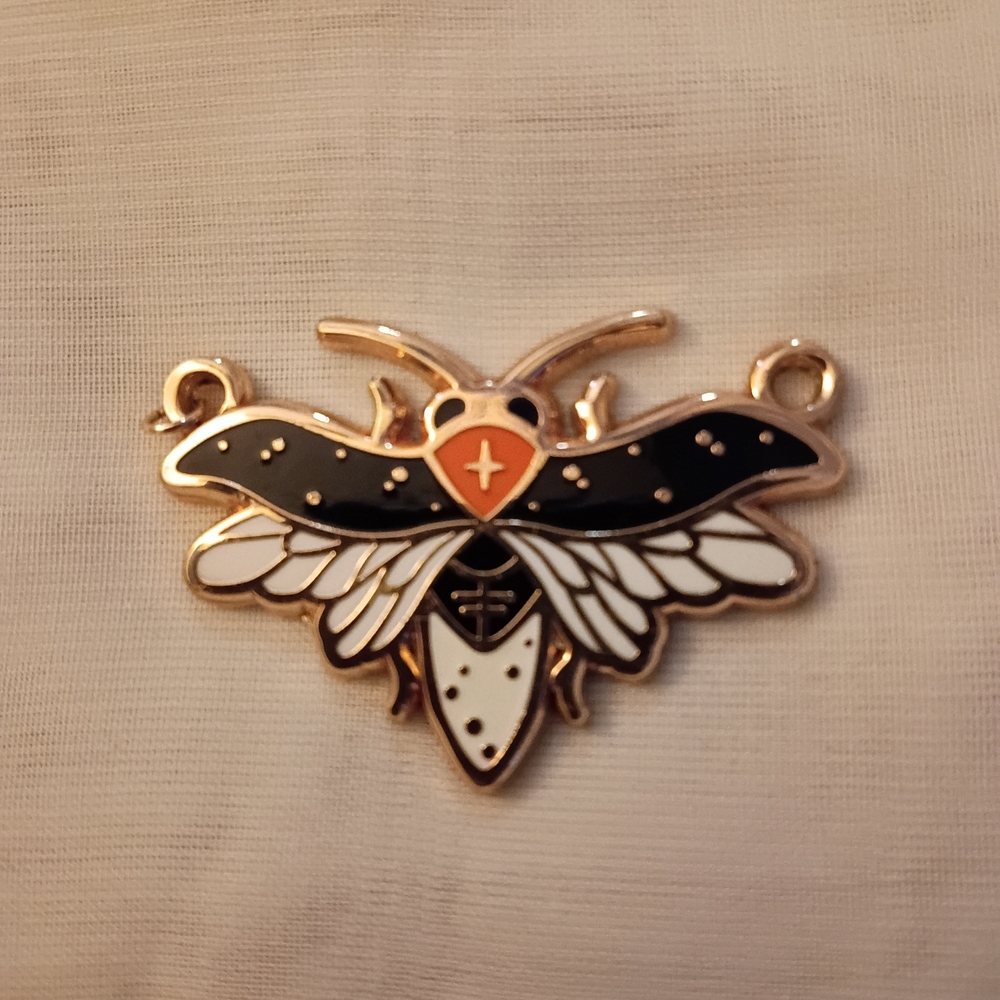 Gold and Black Insect Pendant